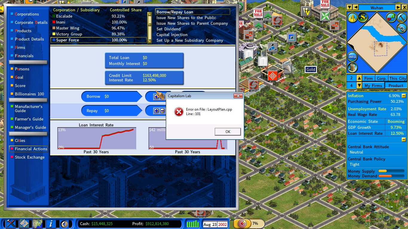 Game Crash Screen shot