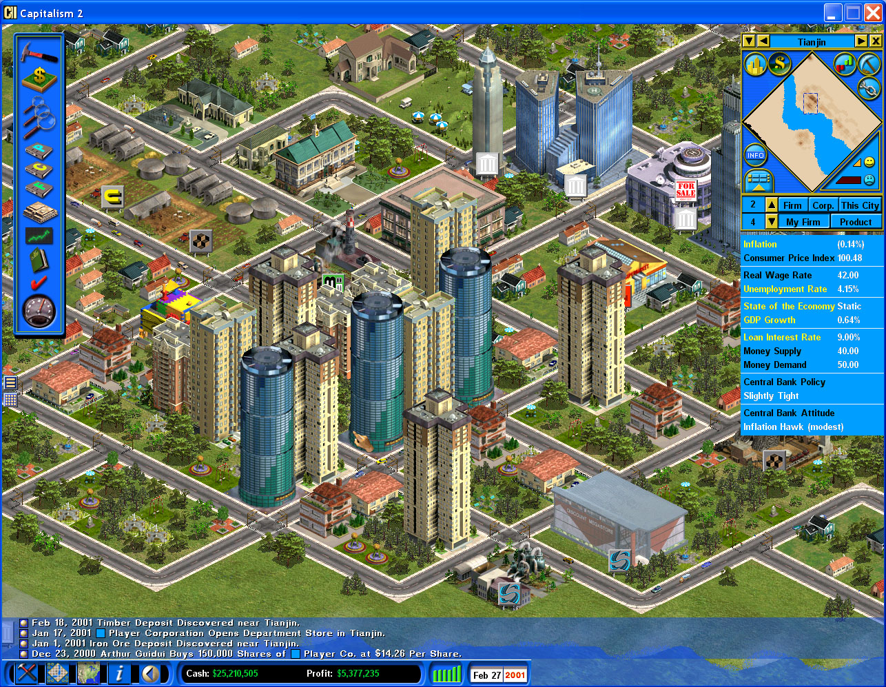 Downtown at  the beginning of the game.