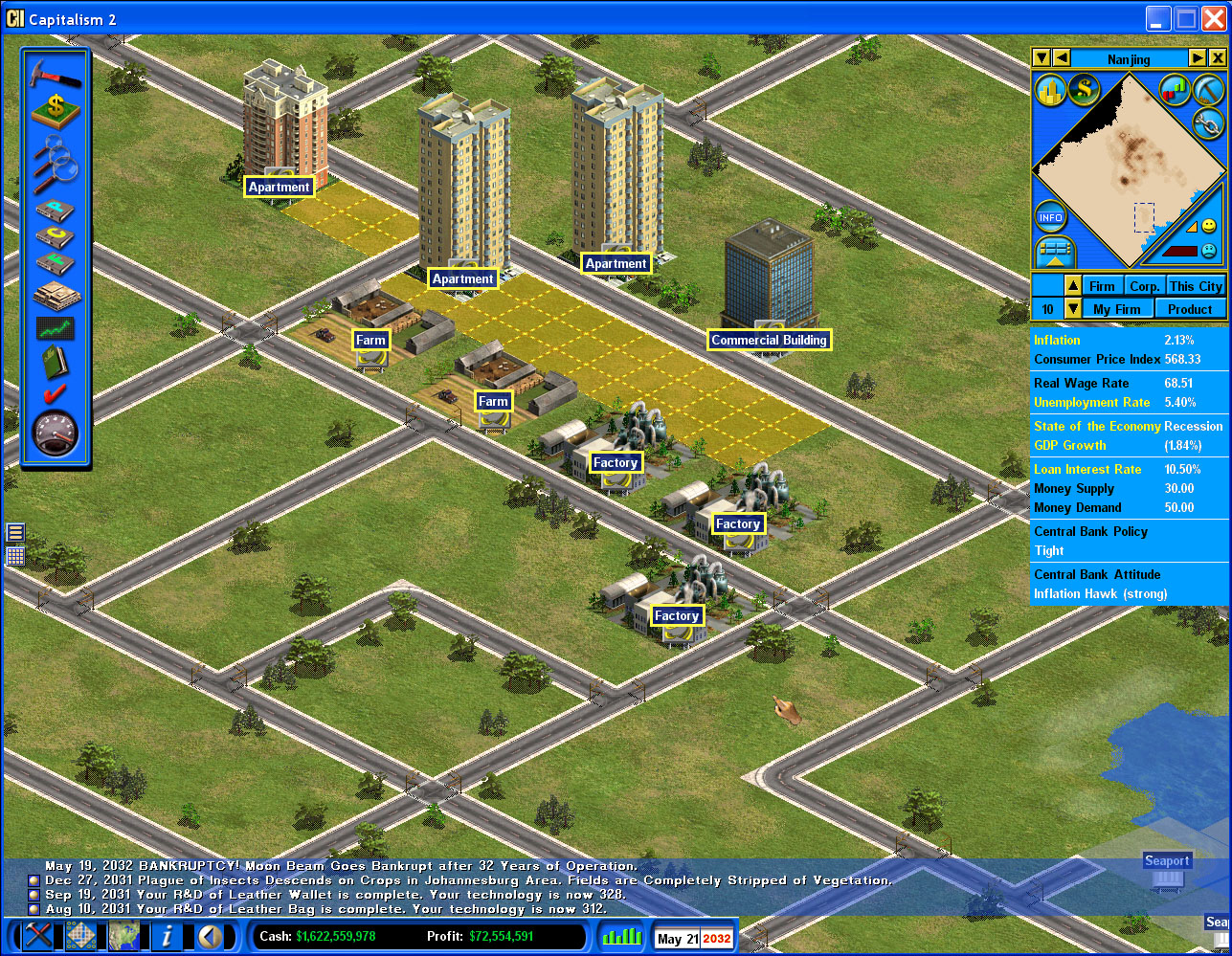 Year 2023<br />You bought a series of land plots in the area and started to build buildings there.