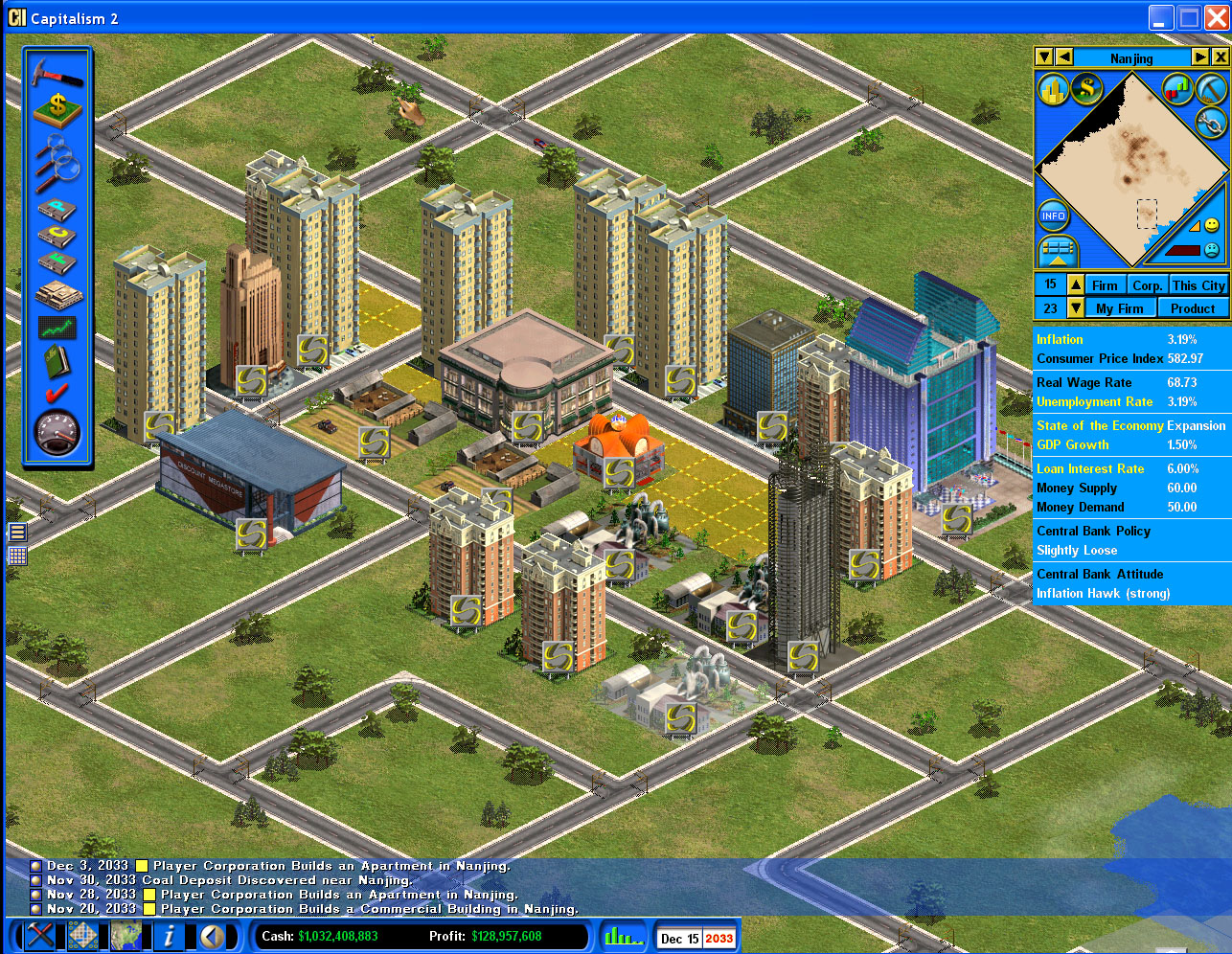 Year 2033 <br />Check out the mini-map - the land value of the area increased as a result of the development.