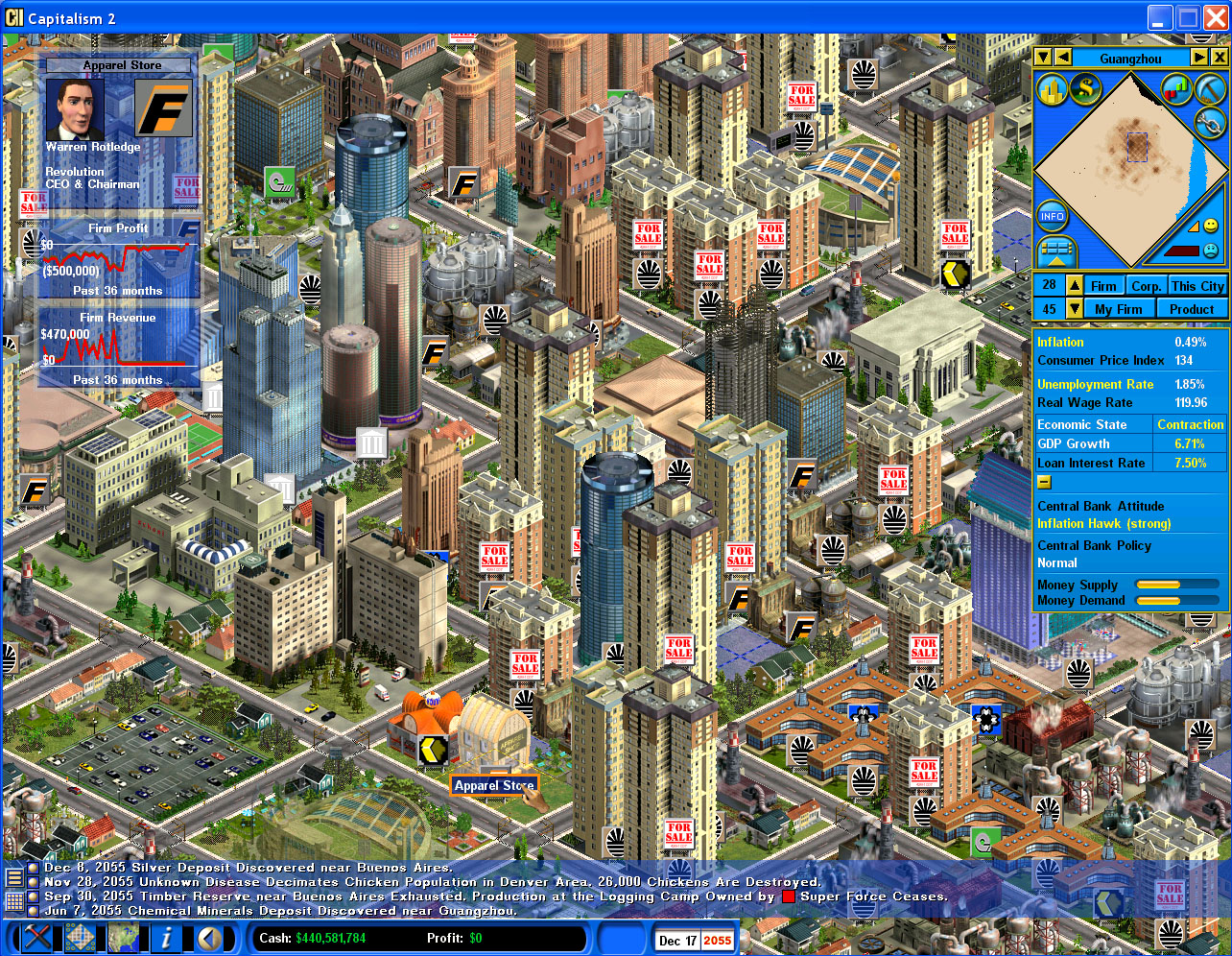 The downtown area - before moving the factories - the area is packed with buildings and factories and pollution is serious.