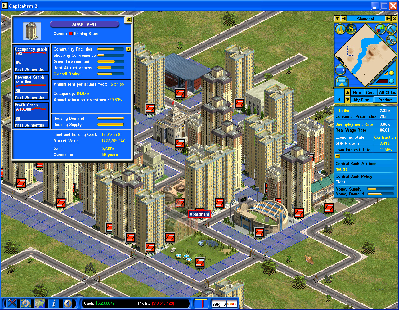 A residential area developed by the AI, has been flourishing, providing a green living environment with easy access to community facilities and retail shop.  It is also quite close to the downtown. The real estate developer thus has made a return of over 5000% in about 50 years!